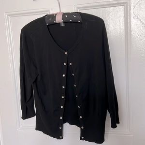 Snap up black sweater white black market